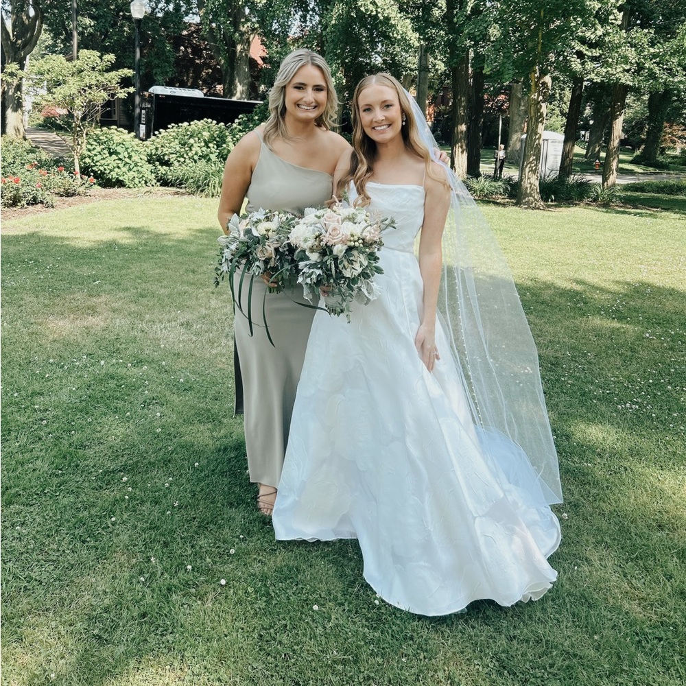 Revelry Chiffon Jade Dress in Silver Sage